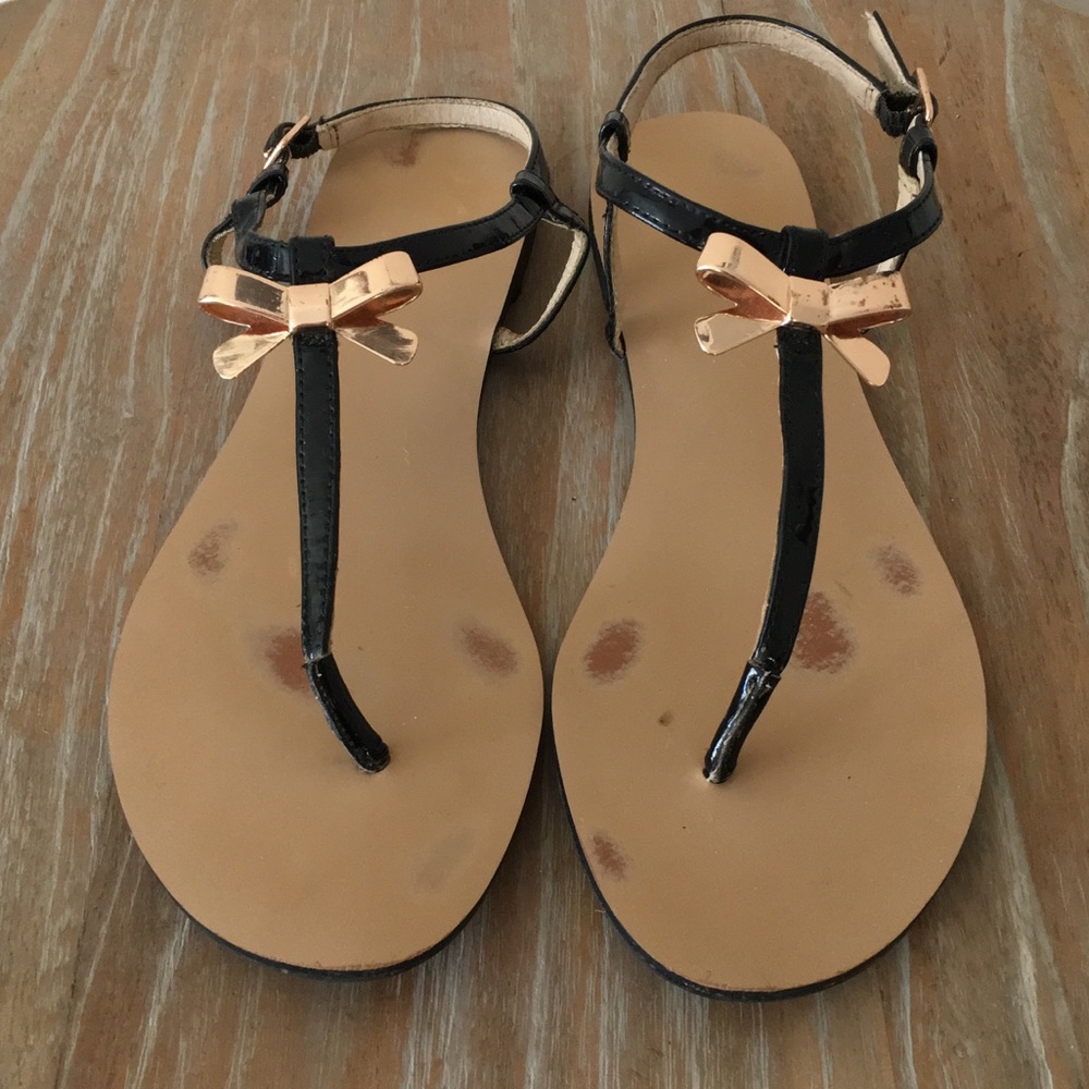 INC Rose Gold Bow Tie Sandals w Ankle Strap